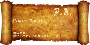 Papik Margit névjegykártya